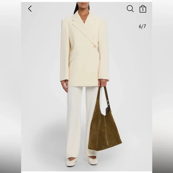 Tory Burch Olive Green Suede Romy Suede Hobo Bag - Picture 10 of 15